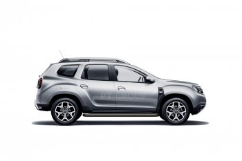12 099 р. Порожки для ног Petroil Tuning (Ø51 с алюминиевой площадкой)  Renault Duster  HM (2021-2024) рестайлинг (Цвет: черный (шагрень))  с доставкой в г. Воронеж. Увеличить фотографию 2