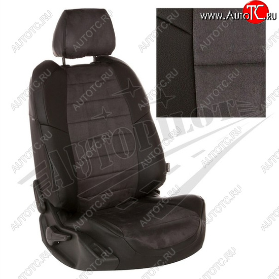 13 849 р. Чехлы сидений AUTOPILOT Алькантара (задняя спинка 40/60)  Renault Duster  HM (2021-2024) рестайлинг (Черный + Темно серый)  с доставкой в г. Воронеж