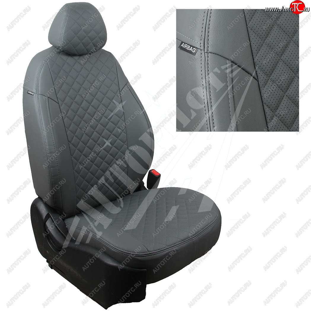 14 449 р. Чехлы сидений AUTOPILOT Экокожа Ромб (задняя спинка 40/60)  Renault Duster  HM (2021-2024) рестайлинг (Серый + Серый)  с доставкой в г. Воронеж