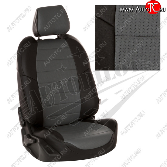 13 849 р. Чехлы сидений AUTOPILOT Экокожа (40/60, 2 П- и 3 Г-образных подголовника)  Renault Duster  HM (2021-2024) рестайлинг (Черный + Серый)  с доставкой в г. Воронеж