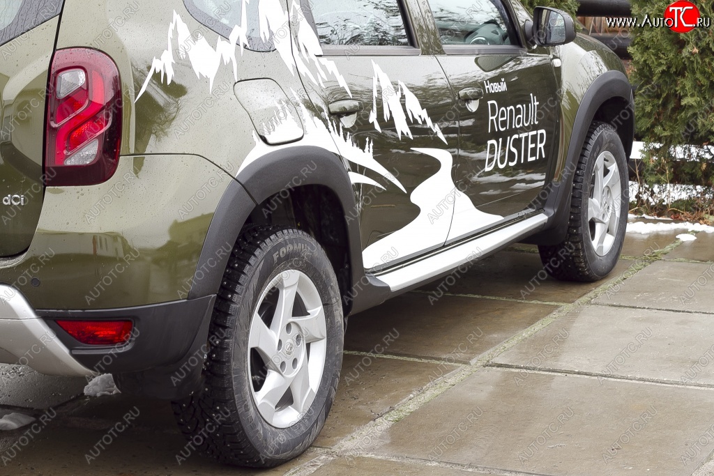 7 749 р. Накладки на колёсные арки RA Renault Duster HS рестайлинг (2015-2021) (Неокрашенные)  с доставкой в г. Воронеж