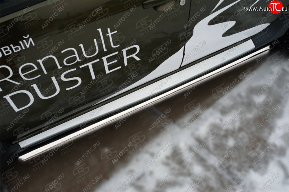 19 549 р. Защита порогов (Ø63 мм, нержавейка) SLITKOFF  Renault Duster  HS (2015-2021) рестайлинг (торцы со скосом 45°)  с доставкой в г. Воронеж