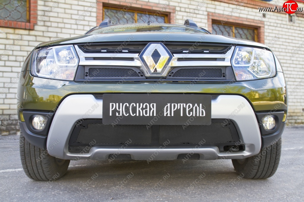 1 239 р. Защитная сетка решетки радиатора РА Renault Duster HS рестайлинг (2015-2021)  с доставкой в г. Воронеж