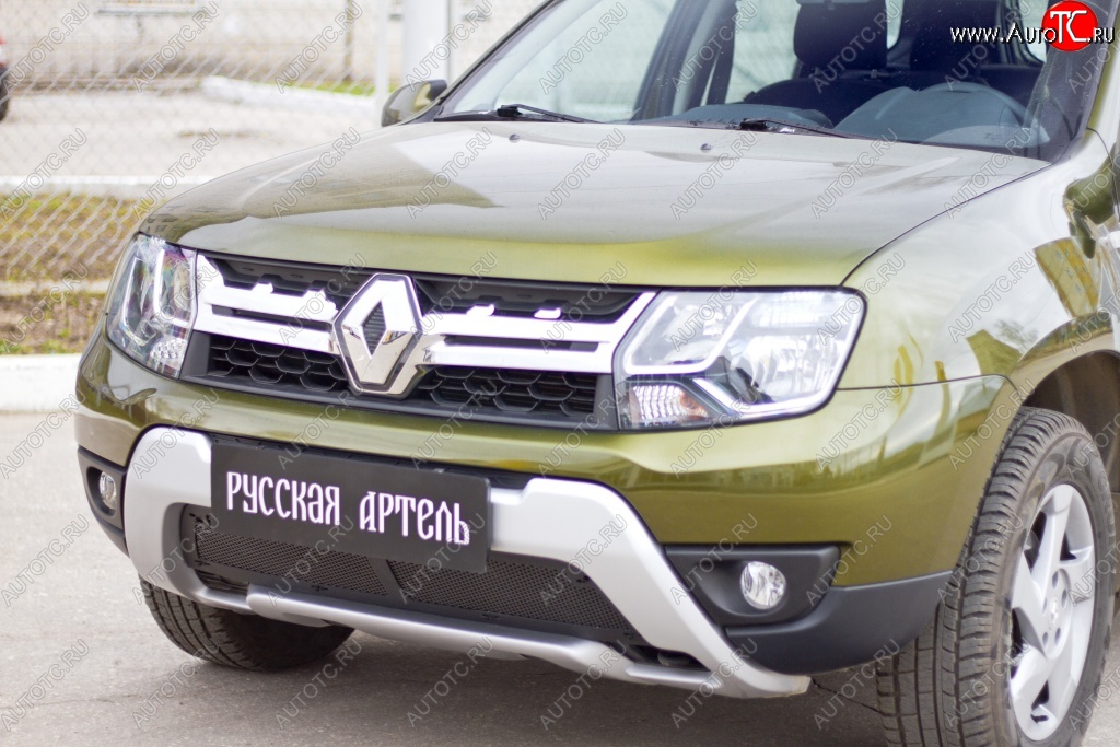 2 399 р. Защитная сетка решетки переднего бампера РА Renault Duster HS рестайлинг (2015-2021)  с доставкой в г. Воронеж