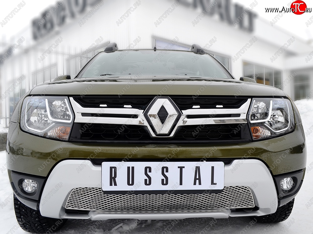 5 999 р. Защитная решётка в воздуховод бампера Russtal (нержавейка) Renault Duster HS рестайлинг (2015-2021)  с доставкой в г. Воронеж