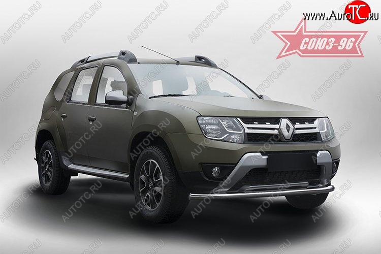 12 734 р. Защита переднего бампера одинарная Souz-96 (d60).  Renault Duster  HS (2015-2021) рестайлинг  с доставкой в г. Воронеж