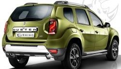 Защита заднего бампера (Ø63 мм, нержавейка, сталь окрашенная) SLITKOFF Renault Duster HS рестайлинг (2015-2021) ()