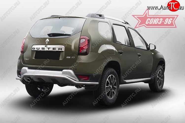 8 504 р. Волнистая защита заднего бампера с диаметром 42мм Souz-96 Renault Duster HS рестайлинг (2015-2021)  с доставкой в г. Воронеж