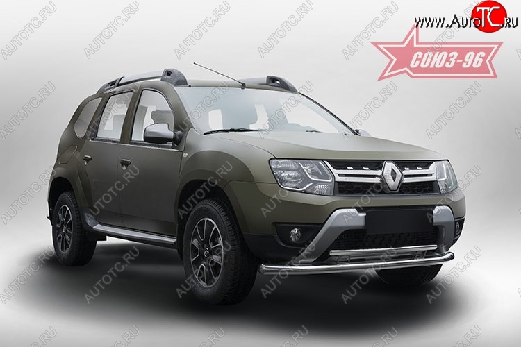 15 659 р. Защита переднего бампера двойная Souz-96 (d60/42).  Renault Duster  HS (2015-2021) рестайлинг  с доставкой в г. Воронеж