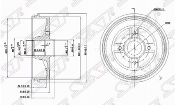 Барабан тормозной задний SAT  Duster  HS, Logan  2, Logan Stepway, Sandero  (B8), Sandero Stepway  (B8)