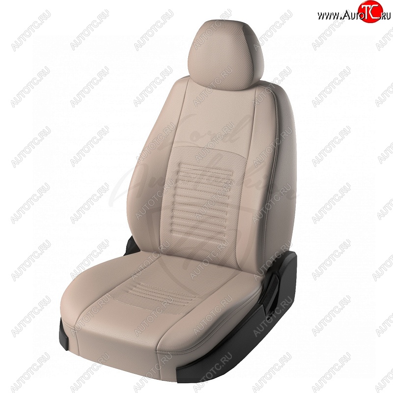 6 799 р. Чехлы для сидений Lord Autofashion Турин (экокожа) Renault Duster HS рестайлинг (2015-2021) (Бежевый, вставка Бежевая)  с доставкой в г. Воронеж