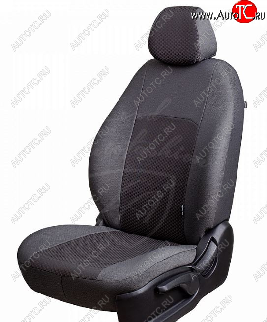 5 399 р. Чехлы для сидений Lord Autofashion Дублин (жаккард, 60/40) Renault Duster HS рестайлинг (2015-2021) (Оникс серый, вставка Сеул серый)  с доставкой в г. Воронеж
