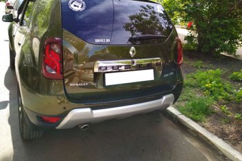 899 р. Защитная накладка заднего бампера Тюн-Авто  Renault Duster  HS (2010-2021) дорестайлинг, рестайлинг  с доставкой в г. Воронеж. Увеличить фотографию 2