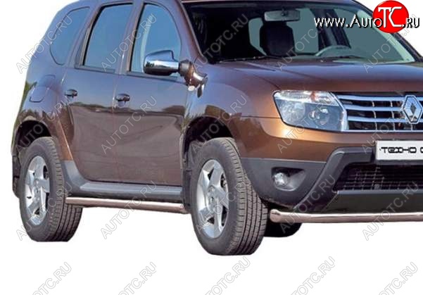 26 799 р. Защита порогов ТехноСфера (Техно Сфера) (нержавейка, 63.5 mm)  Renault Duster  HS (2010-2015) дорестайлинг  с доставкой в г. Воронеж