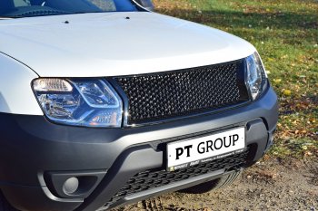8 669 р. Решетка радиатора Petroil Tuning  Renault Duster  HS (2010-2015) дорестайлинг (Неокрашенная)  с доставкой в г. Воронеж. Увеличить фотографию 2