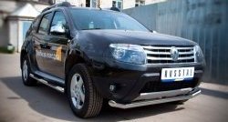 14 499 р. Одинарная защита переднего бампера диаметром 63 мм (4x4) SLITKOFF  Renault Duster  HS (2010-2015) дорестайлинг  с доставкой в г. Воронеж. Увеличить фотографию 3
