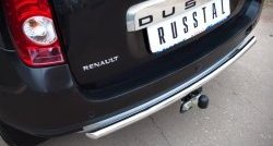 6 399 р. Одинарная защита заднего бампера из трубы диаметром 42 мм (4x4) SLITKOFF Renault Duster HS дорестайлинг (2010-2015)  с доставкой в г. Воронеж. Увеличить фотографию 2