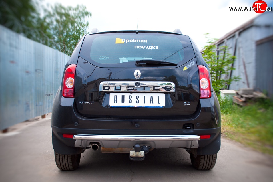6 399 р. Одинарная защита заднего бампера из трубы диаметром 42 мм (4x4) SLITKOFF Renault Duster HS дорестайлинг (2010-2015)  с доставкой в г. Воронеж