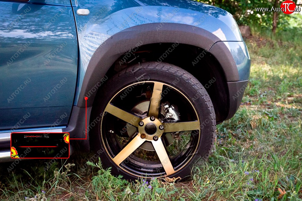 1 719 р. Накладка арки RA (передняя правая) Renault Duster HS дорестайлинг (2010-2015) (Поверхность шагрень)  с доставкой в г. Воронеж