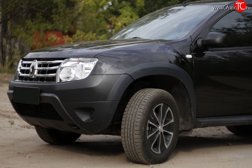 7 649 р. Накладки арок RA (комплект) Renault Duster HS дорестайлинг (2010-2015) (Поверхность шагрень)  с доставкой в г. Воронеж