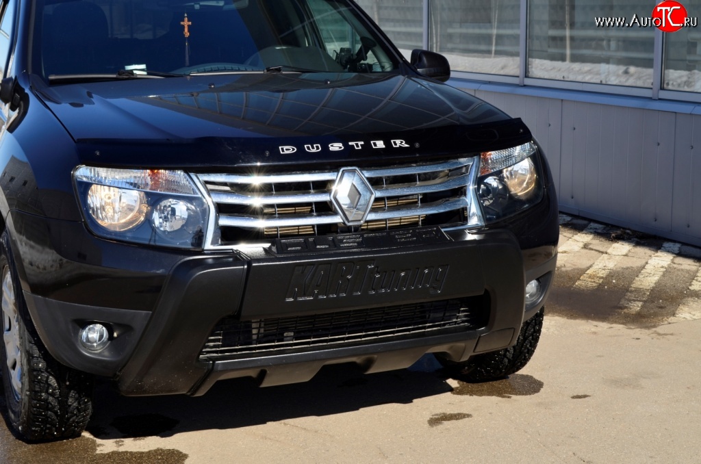 8 549 р. Накладка-кенгурятник Kart RS Renault Duster HS дорестайлинг (2010-2015) (Неокрашенная)  с доставкой в г. Воронеж