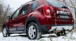 4 999 р. Накладка на задний бампер RA Renault Duster HS дорестайлинг (2010-2015) (Поверхность шагрень (серый металлик))  с доставкой в г. Воронеж. Увеличить фотографию 2