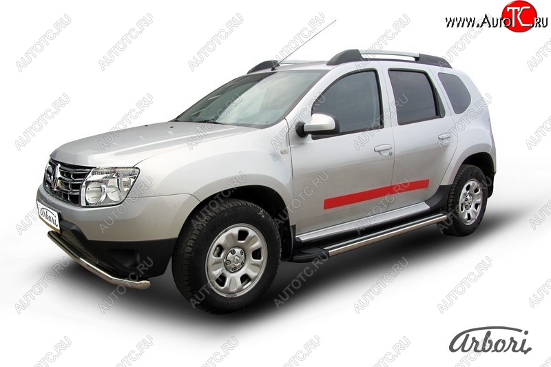 12 509 р. Порожки для ног Arbori Luxe Black Renault Duster HS дорестайлинг (2010-2015)  с доставкой в г. Воронеж
