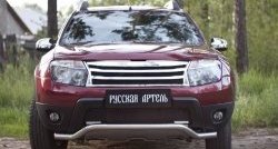 2 199 р. Защитная сетка решетки переднего бампера (c дхо и обвесом) РА  Renault Duster  HS (2010-2015) дорестайлинг  с доставкой в г. Воронеж. Увеличить фотографию 2
