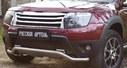 Защитная сетка решетки переднего бампера (c дхо и обвесом) РА Renault Duster  HS (2010-2015) дорестайлинг