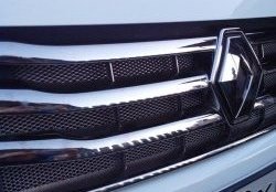Защитная сетка решетки радиатора РА (черная) Renault Duster  HS (2010-2015) дорестайлинг
