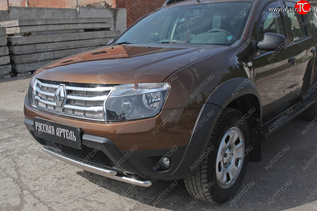 689 р. Защитная сетка решетки радиатора РА (металлик)  Renault Duster  HS (2010-2015) дорестайлинг  с доставкой в г. Воронеж