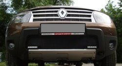 2 099 р. Сетка (с вырезами под ДХО) на бампер Russtal (черная) Renault Duster HS дорестайлинг (2010-2015)  с доставкой в г. Воронеж. Увеличить фотографию 3