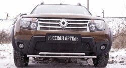 1 239 р. Зимняя заглушка решетки переднего бампера (без дхо и без обвеса) РА Renault Duster HS дорестайлинг (2010-2015)  с доставкой в г. Воронеж. Увеличить фотографию 2