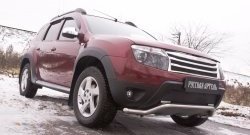 1 229 р. Зимняя заглушка решетки переднего бампера (с дхо и обвесом) РА Renault Duster HS дорестайлинг (2010-2015)  с доставкой в г. Воронеж. Увеличить фотографию 2