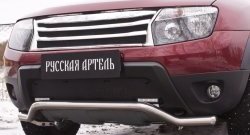 1 229 р. Зимняя заглушка решетки переднего бампера (с дхо и обвесом) РА Renault Duster HS дорестайлинг (2010-2015)  с доставкой в г. Воронеж. Увеличить фотографию 3