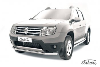 Защита переднего бампера Arbori Renault Duster  HS (2010-2015) дорестайлинг