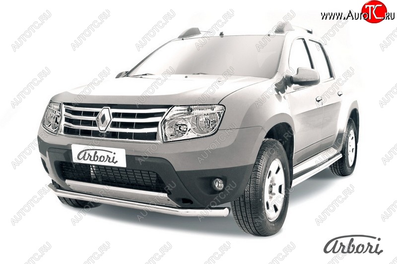 10 619 р. Защита переднего бампера Arbori  Renault Duster  HS (2010-2015) дорестайлинг  с доставкой в г. Воронеж
