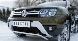 11 349 р. Защита переднего бампера (Ø42 мм волна, нержавейка) SLITKOFF Renault Duster HS рестайлинг (2015-2021)  с доставкой в г. Воронеж. Увеличить фотографию 2