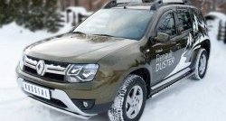 11 349 р. Защита переднего бампера (Ø42 мм волна, нержавейка) SLITKOFF Renault Duster HS рестайлинг (2015-2021)  с доставкой в г. Воронеж. Увеличить фотографию 4