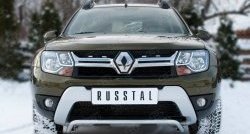 11 349 р. Защита переднего бампера (Ø42 мм волна, нержавейка) SLITKOFF Renault Duster HS рестайлинг (2015-2021)  с доставкой в г. Воронеж. Увеличить фотографию 1