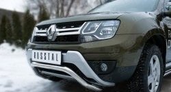 11 999 р. Защита переднего бампера (Ø63 мм волна, нержавейка) SLITKOFF Renault Duster HS рестайлинг (2015-2021)  с доставкой в г. Воронеж. Увеличить фотографию 2