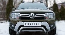 11 999 р. Защита переднего бампера (Ø63 мм волна, нержавейка) SLITKOFF Renault Duster HS рестайлинг (2015-2021)  с доставкой в г. Воронеж. Увеличить фотографию 1