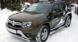 13 799 р. Защита переднего бампера (Ø75х42 мм, нержавейка) SLITKOFF  Renault Duster  HS (2015-2021) рестайлинг  с доставкой в г. Воронеж. Увеличить фотографию 4