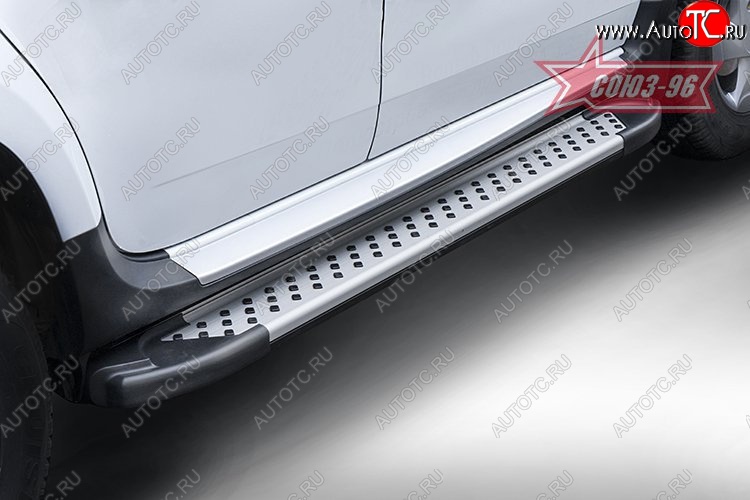 9 044 р. Пороги из алюминиевого профиля Souz-96  Renault Duster  HS (2010-2015) дорестайлинг  с доставкой в г. Воронеж