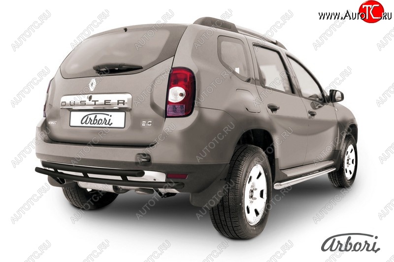 5 399 р. Защита заднего бампера Arbori Renault Duster HS дорестайлинг (2010-2015)  с доставкой в г. Воронеж