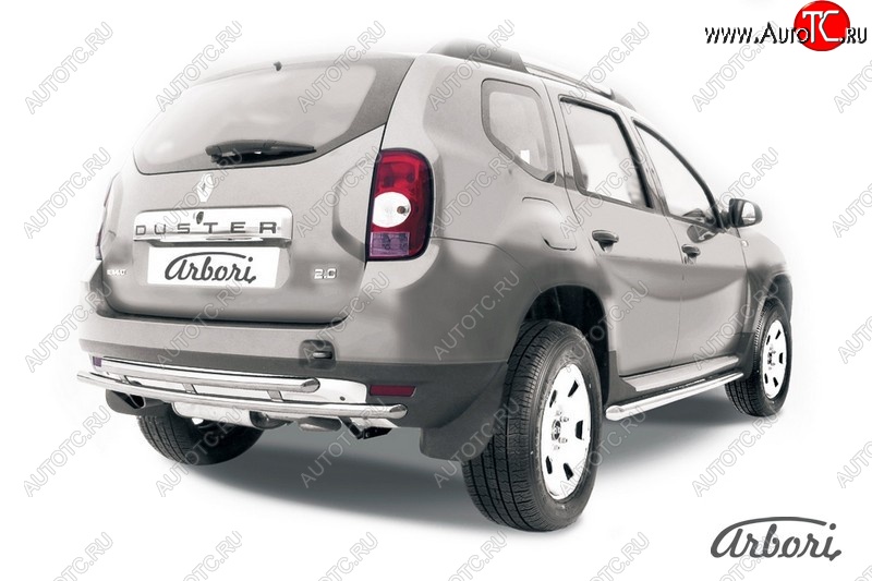 8 909 р. Защита заднего бампера Arbori  Renault Duster  HS (2010-2015) дорестайлинг  с доставкой в г. Воронеж