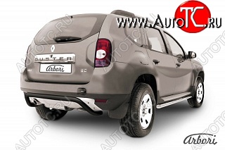 5 939 р. Защита заднего бампера Arbori  Renault Duster  HS (2010-2015) дорестайлинг  с доставкой в г. Воронеж
