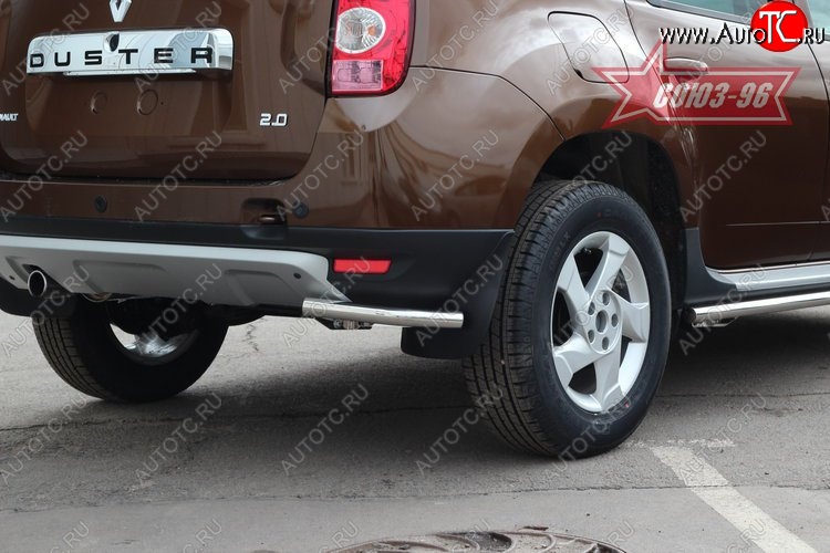 8 189 р. Защита заднего бампера из боковых уголков Souz-96 (d42) Renault Duster HS дорестайлинг (2010-2015)  с доставкой в г. Воронеж