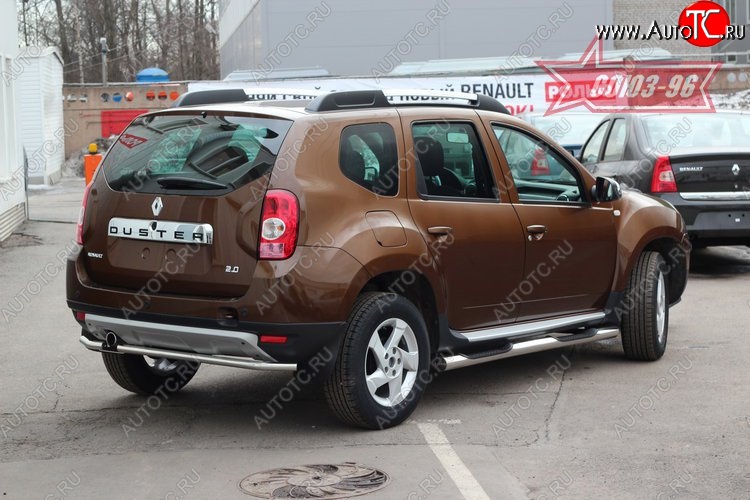 8 414 р. Защита заднего бампера Souz-96 (d42)  Renault Duster  HS (2010-2015) дорестайлинг  с доставкой в г. Воронеж
