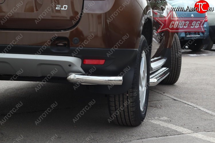 9 404 р. Защита заднего бампера из боковых уголков Souz-96 (d60)  Renault Duster  HS (2010-2015) дорестайлинг  с доставкой в г. Воронеж